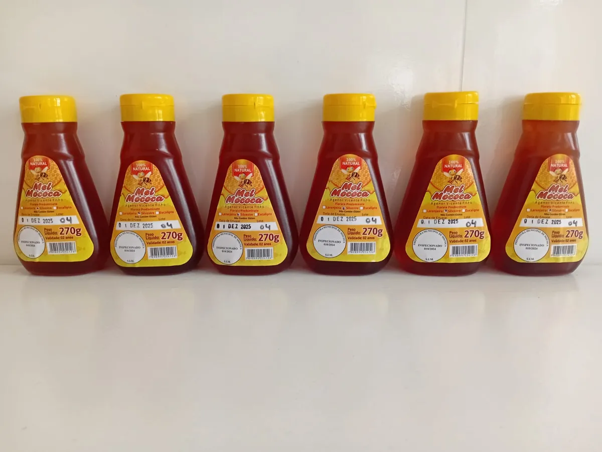 Kit 6 Bisnagas Mel Puro 270g | Florada Silvestre |mel Mococa