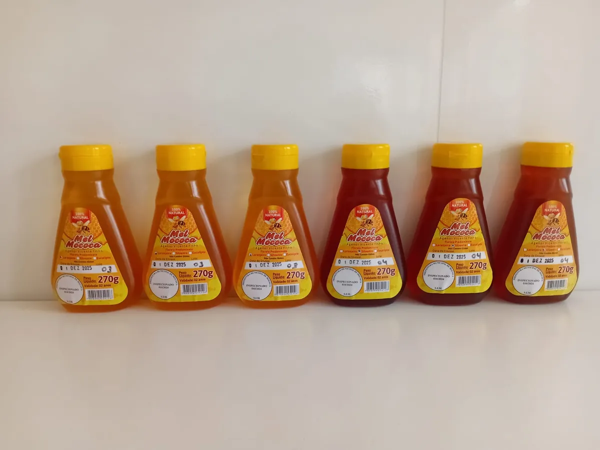 Kit 6 Bisnagas Mel 270g | 3laranjeira+3 Silvestre| Mel Mococa