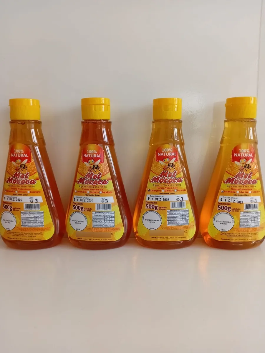 Kit 4 Bisnagas Mel 500g | Florada Laranjeira | Mel Mococa